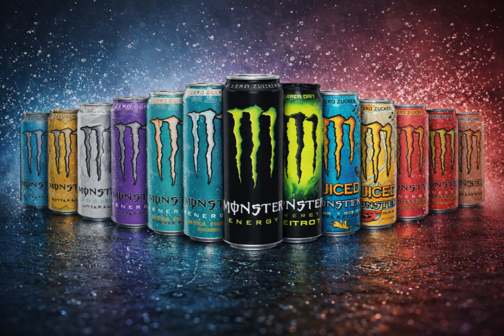 Monster Energy Sorten Aufstellung